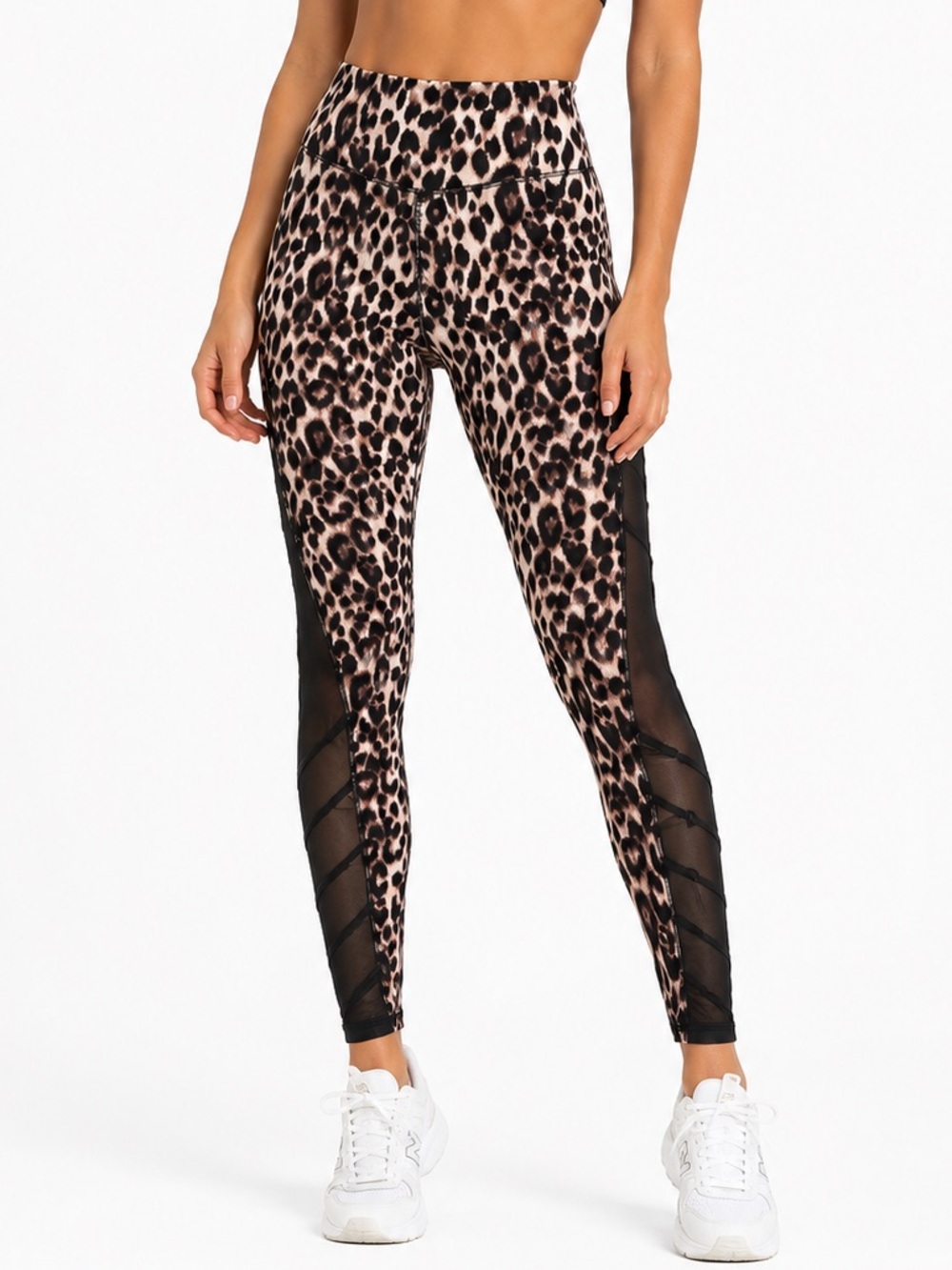 Victoria’s Secret Women's Leopard Print Active Leggings with Side Mesh Size 2